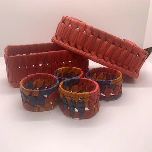 Boho Woven Rattan Napkin Rings, Set of 4
